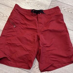 Patagonia Board‎ Shorts Mens 32 Red Nylon Swim Trunks Surf Side Pocket